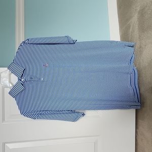 Rhoback "L" Blue and White Stripped Polo